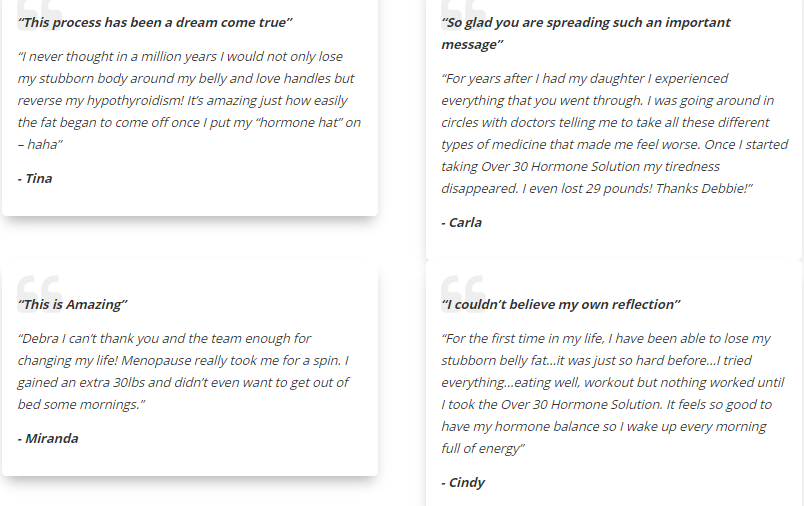 Over 30 Hormone Solution customer reviews