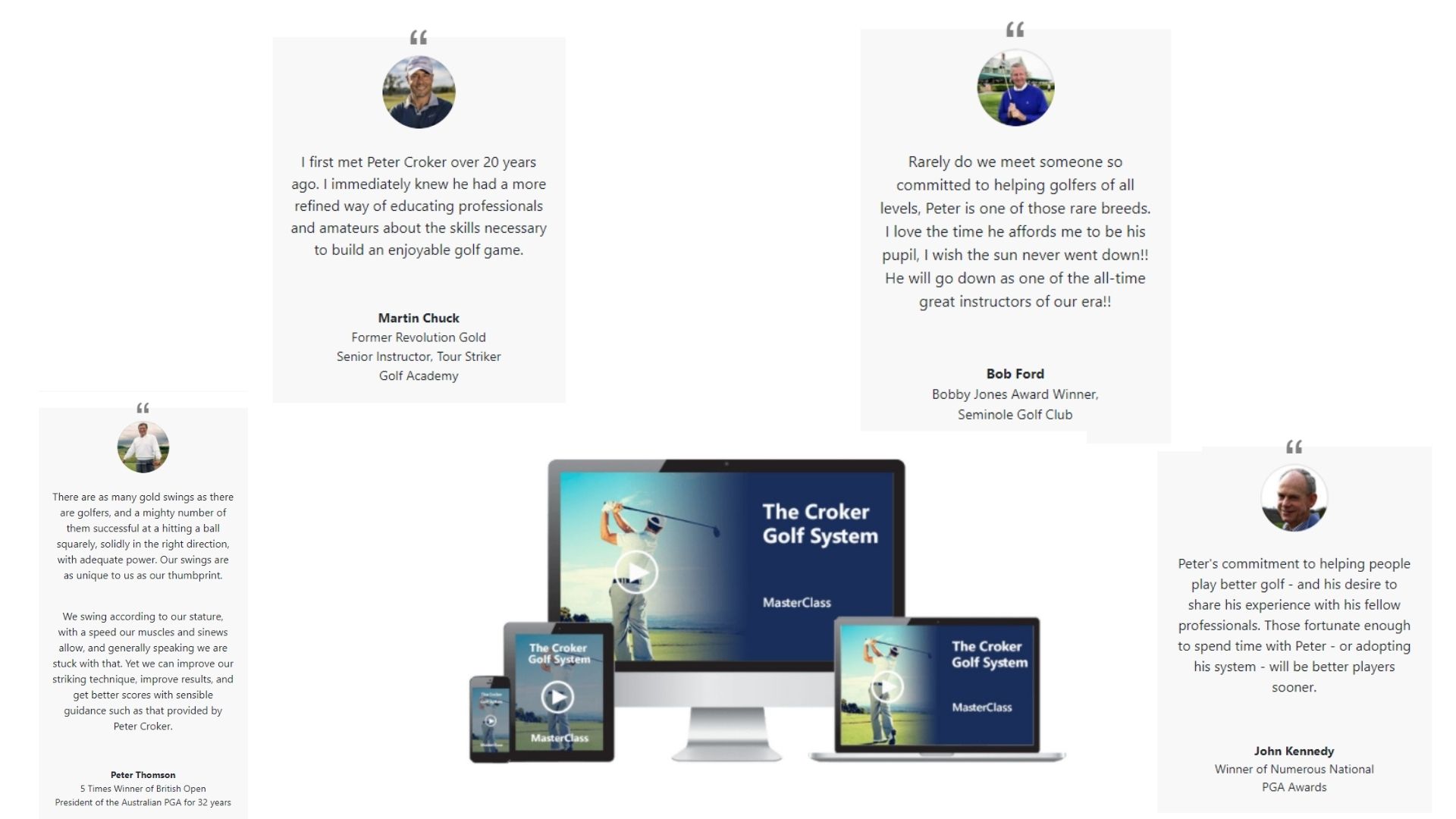 The Croker Golf System Masterclass Customer Reviews